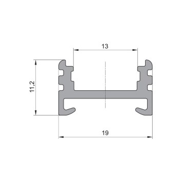 LED povrchový hliníkový profil BC06, bronzový, 19x11mm obrazok-2