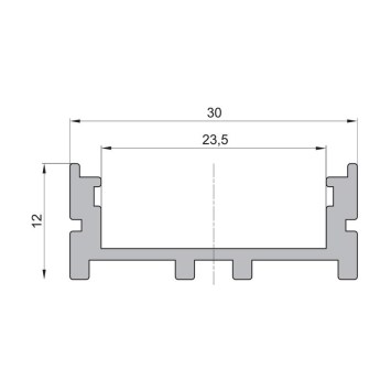 LED povrchový hliníkový profil CC01, čierny, 30x12mm obrazok-2