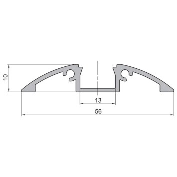 LED povrchový hliníkový profil XC28, strieborný, 56x10mm obrazok-2