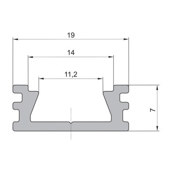 LED povrchový hliníkový profil XC29, strieborný, 19x7.5mm obrazok-2