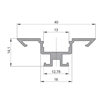 LED rohový hliníkový profil CC05, čierny, 40x14mm obrazok-1