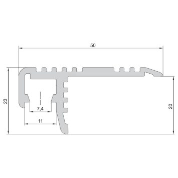 LED schodový hliníkový profil CC32, čierny, 50x23mm obrazok-1
