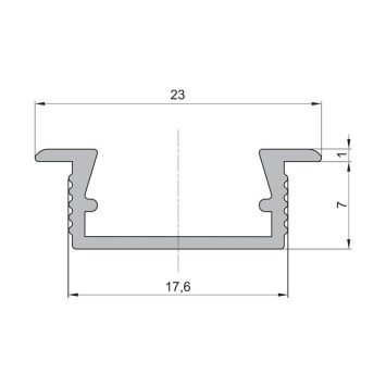 LED zápustný hliníkový profil BC03, bronzový, 23x8mm obrazok-2