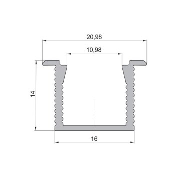 LED zápustný hliníkový profil XC26, strieborný, 21x14mm obrazok-2